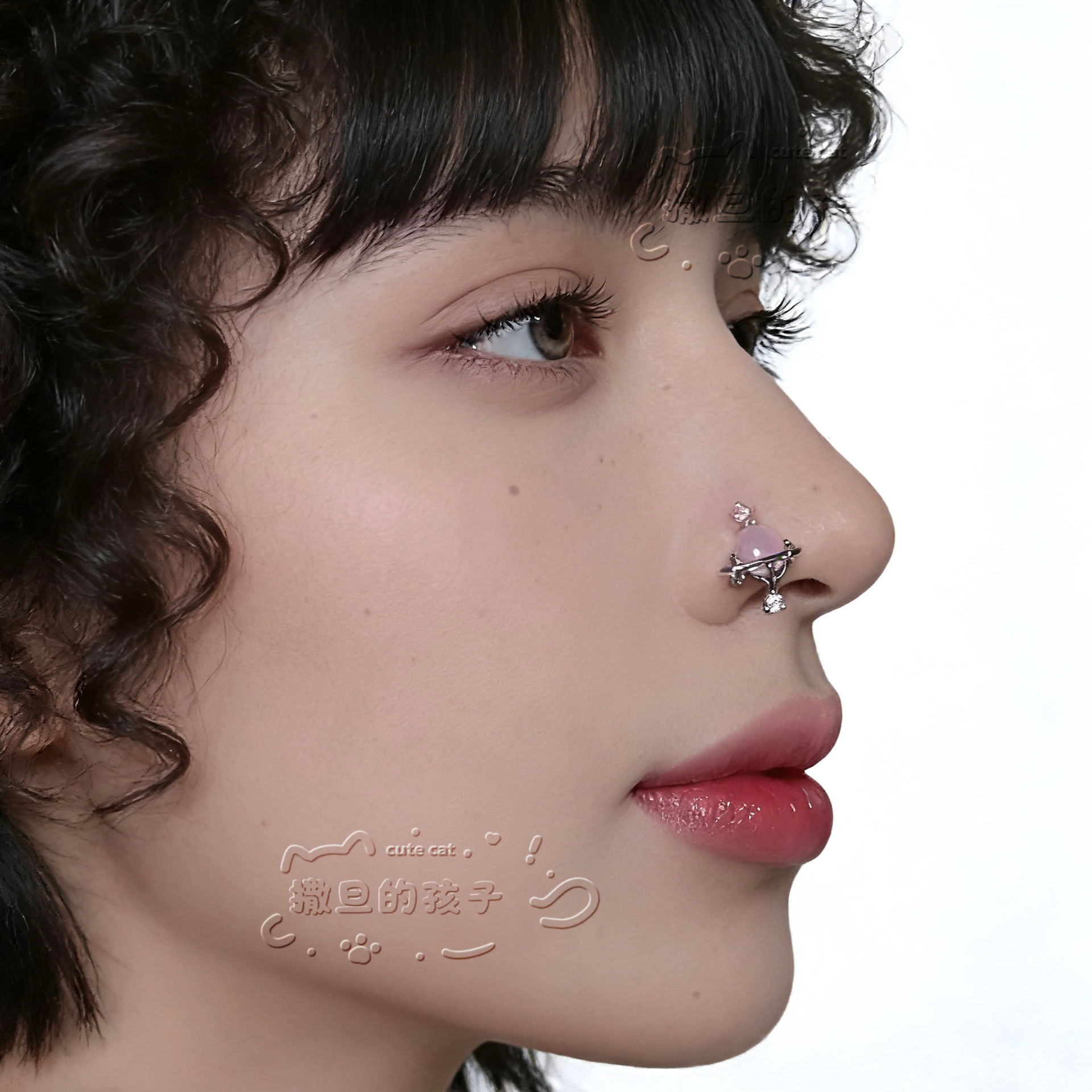 Pointed titanium steel lip stud product view