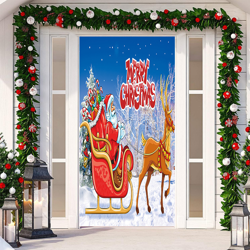 Puerta transfronteriza de Navidad JIT decoración de tela de fiestas decoradas tela de fondo de la habitación de la puerta de tela de tapices