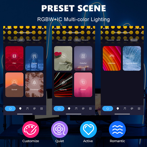 Doodle WiFi Smart Silicone LED Neon Light Strip Bluetooth Music Remote APP Voice Timing Running Light Strip