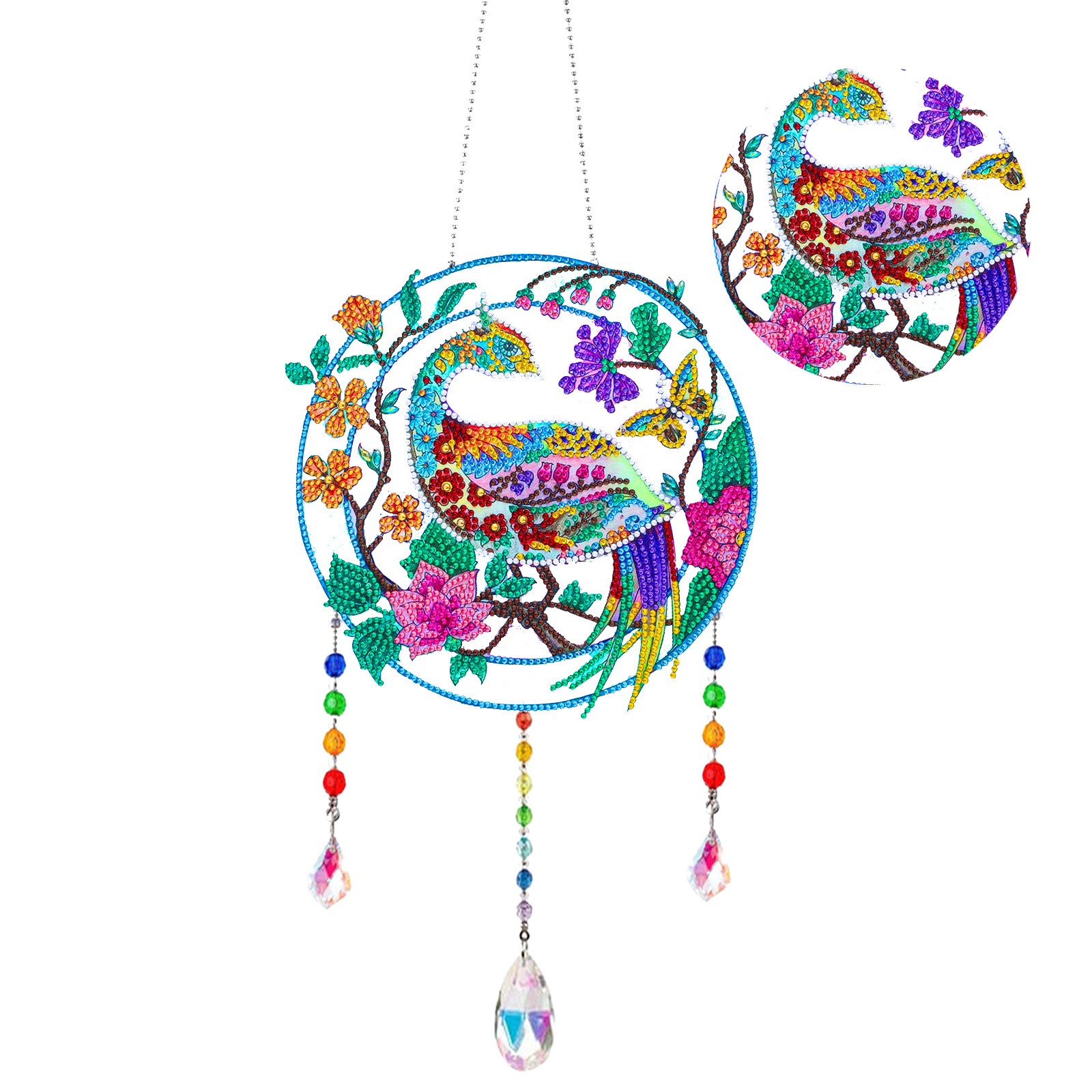Diamante pintura Amazon transfronteriza DIY adornos de Navidad marca llena de diamantes 5d cristal mariposa diamante pintura viento carillones Decoración