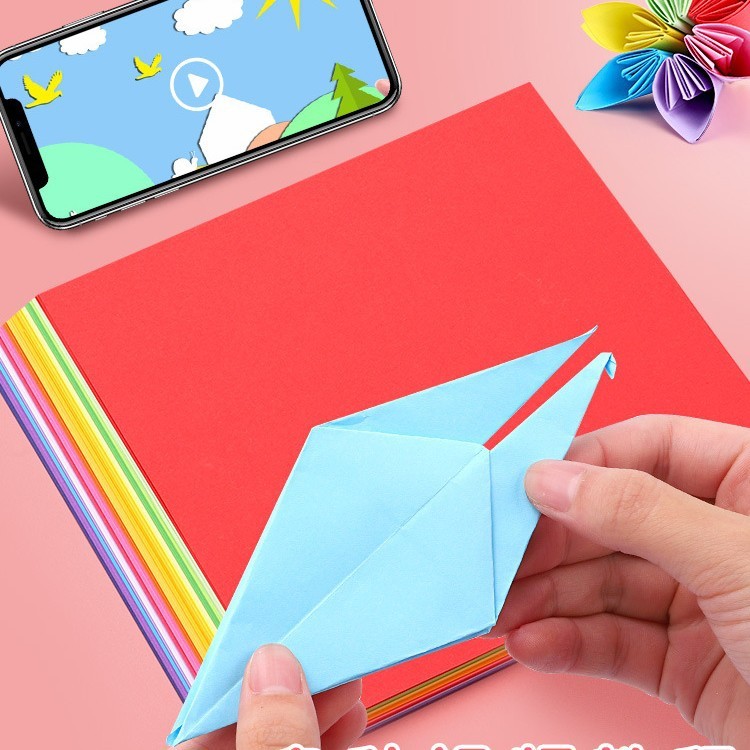 手作り折り紙子供色紙セットa4幼稚園児小学生手作り紙専用硬質紙厚千紙|undefined