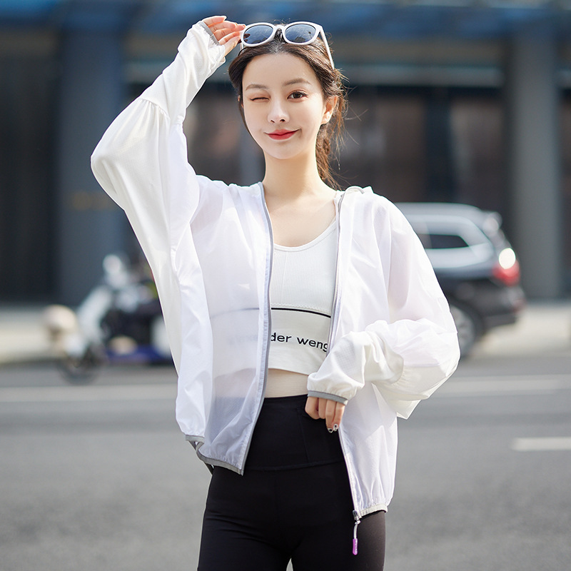 Prince Lulu Summer Cooling Dual-Color Sun Protection Jacket for Women: All-Around UV-Protective Clothing to Shield Face and More