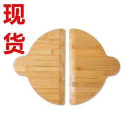 跨境热销现货竹制半圆披萨铲厨房桌面披萨机专用托盘砧板激光logo