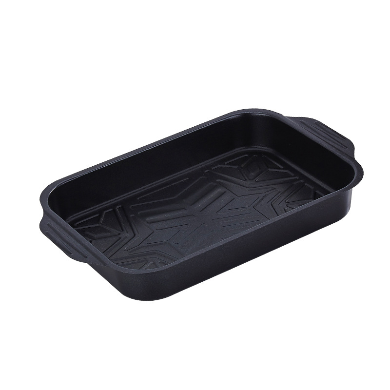 Bandeja Honda Rectangular para Asar de Hierro Antiadherente Apto para Inducción para Cocina Doméstica