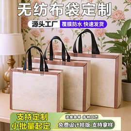 跨境无纺布手提袋定制服装购物袋礼物覆膜包装袋加印logo来图定做