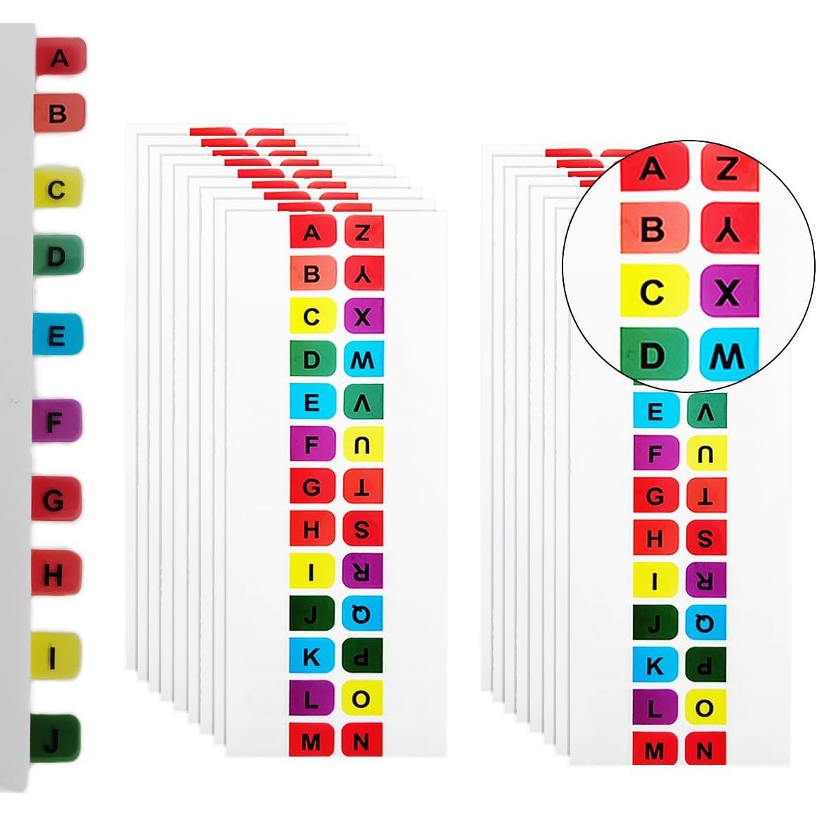 416片彩色字母索引贴纸A-Z自粘书签标签册用