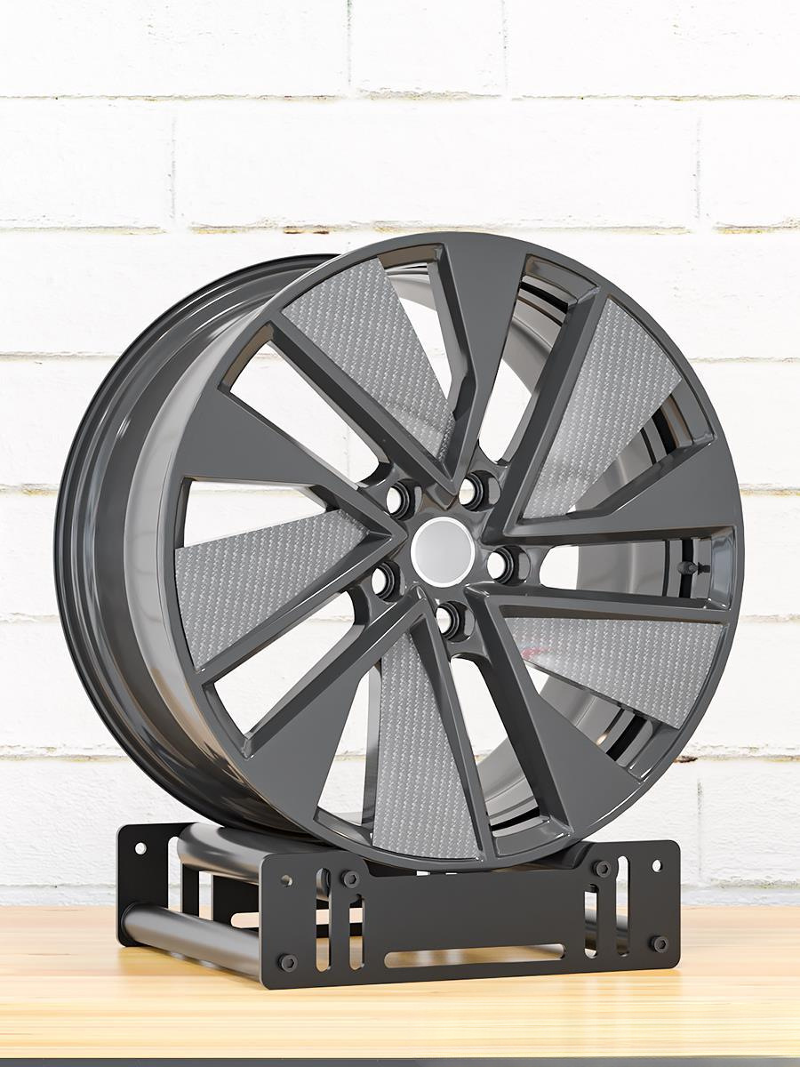 汽车轮毂旋转展示台360度旋转轮毂展示架可调节尺寸轮毂钢圈展架