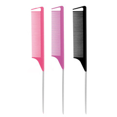 Cross-border manufacturer high-temperature resistant pointed tail comb, rainbow comb hair comb, highlight comb hairdressing comb, hair cutting comb, hair extension comb