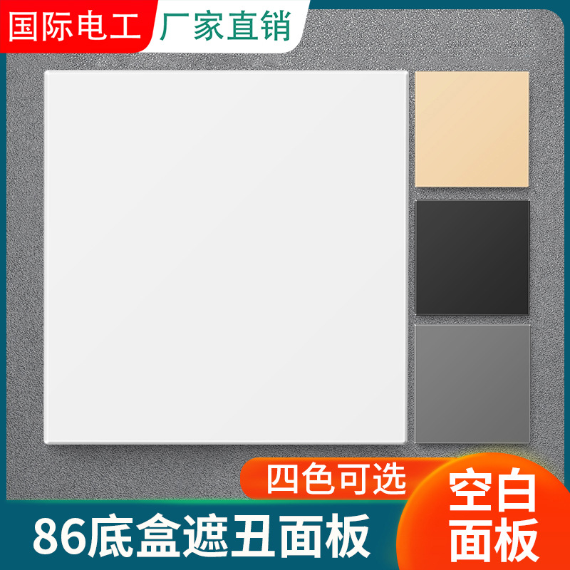 国际电工空白板86型加厚家装工程开关插座暗盒挡板空白面板填空板