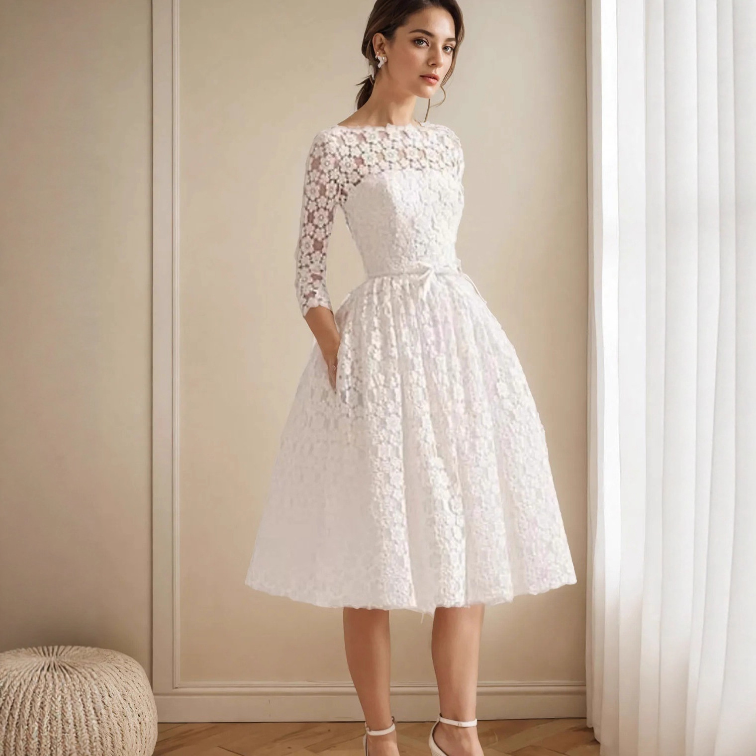 Cross-Border European and American Light Wedding Dress, High-End Trailing Wedding Dress, Lace Simple Bridal Gauze Skirt, Amazon Evening Dress