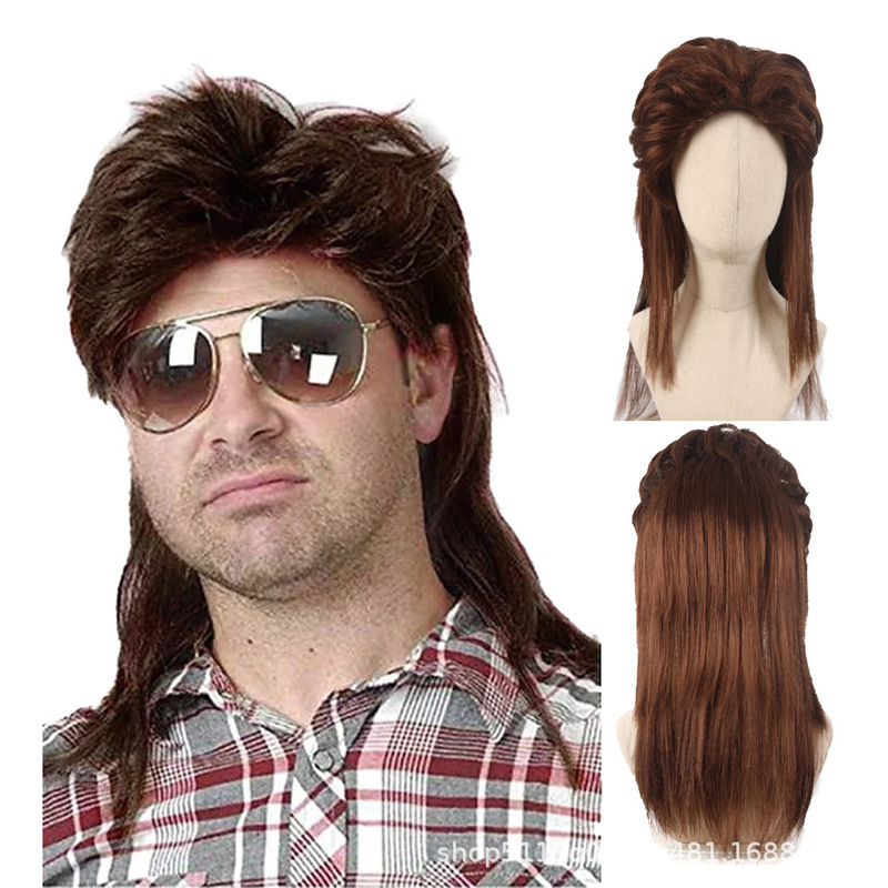 Men's Cuttlefish Wig 70S 80S Halloween Costume Punk Rock Wig Disco Wig