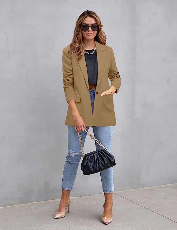 420g Weight Blazer Outerwear Type Long Sleeve Sleeve Length Single Breasted Placket Type Polyester Fabric Type Blazer Tops Type 1 Piece Quantity Business, Cocktail Party Occasion Turndown Neckline Slim Fit Type Solid Color Pattern Spring, Autumn Season Women's Gender Pocket Design Elegant, Formal Style Women's Blazer Long Sleeve Blazers Pocket Elegant Formal Solid Color 17