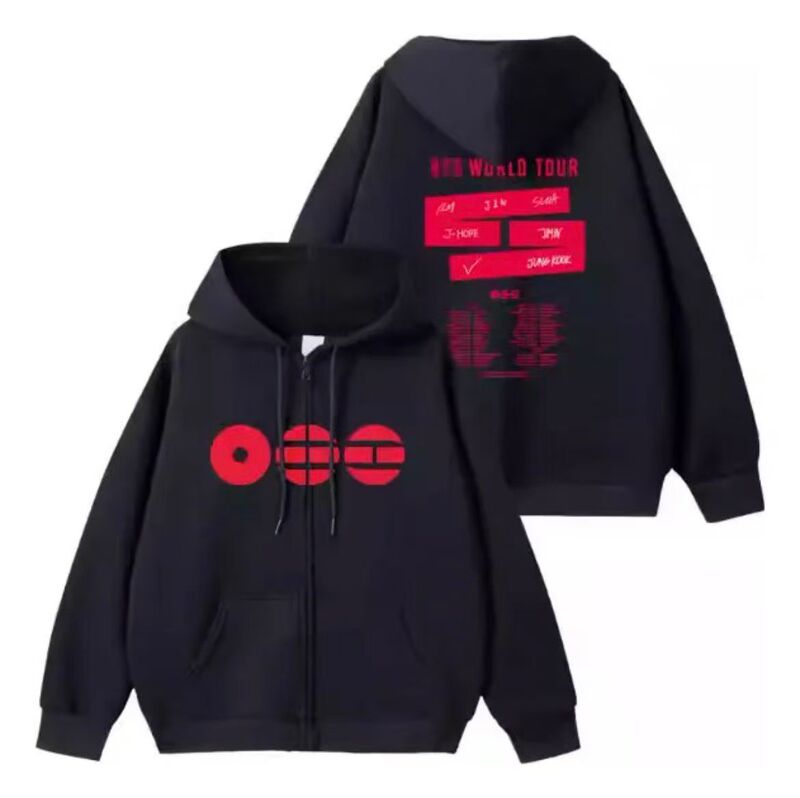 2026 Bts Concert Merchandise Fan Clothing Same Style Sweatshirt Printed Pullover Zip-Up Jacket 2026 Bts Concert Merchandise Fan Clothing Same Style Sweatshirt Printed Pullover Zip-Up Jacket