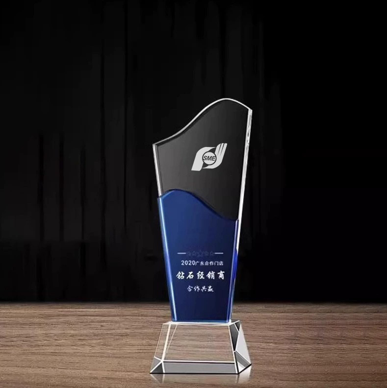 Trofeo de cristal personalizado con inscripción creativa Copa de premios de aniversario concurso de música regalo conmemorativo