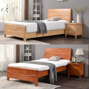 Solid Wood Bed, All Solid Wood, 1.2m , 1.8m , Hotel, Apartment, Staff Dormitory, All Solid Wood Bed for Home Use