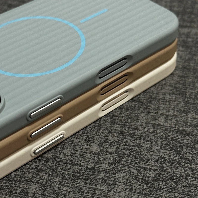 适用iPhone17PROMAX准分子瓦楞肤感细圈磁吸手机壳苹果16高级感15|undefined