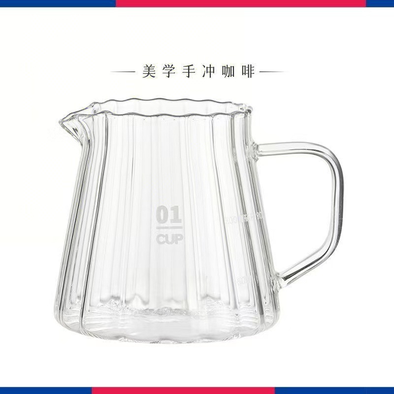 Mayorista de vidrio para la fabricación de café con mano conjunto de taza de filtro de café para compartir hervidor de café utensilios de café taza de filtro de vidrio