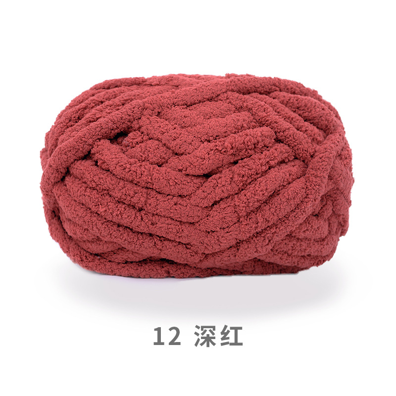 Bola de nieve gato cola 2cm grueso dedo bufanda lana DIY hecho a mano Super gruesa tira de hielo hilo tejido manta nido mascota