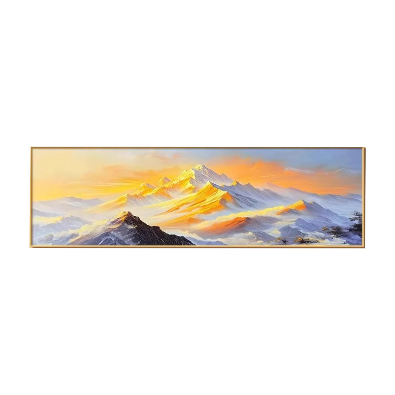 新款日照金山沙发背景墙装饰画背靠金山客厅壁画夫妻主卧床头挂画|undefined