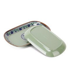 密胺餐具早餐腸粉盤子火鍋燒烤店用長方形塑料仿瓷菜碟小吃點心盤