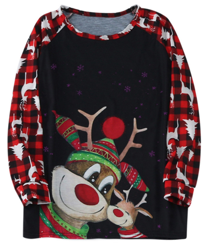 クリスマスカップル服プリント上着tシャツ + ズボンホーム服セット|undefined
