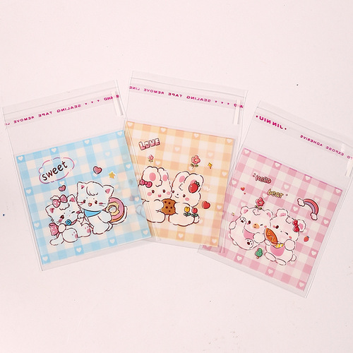 Original innovative rabbit-shaped biscuit bag, snowflake candy, shortbread, self-adhesive bag, nougat candy, mooncake, individual small packaging bag
