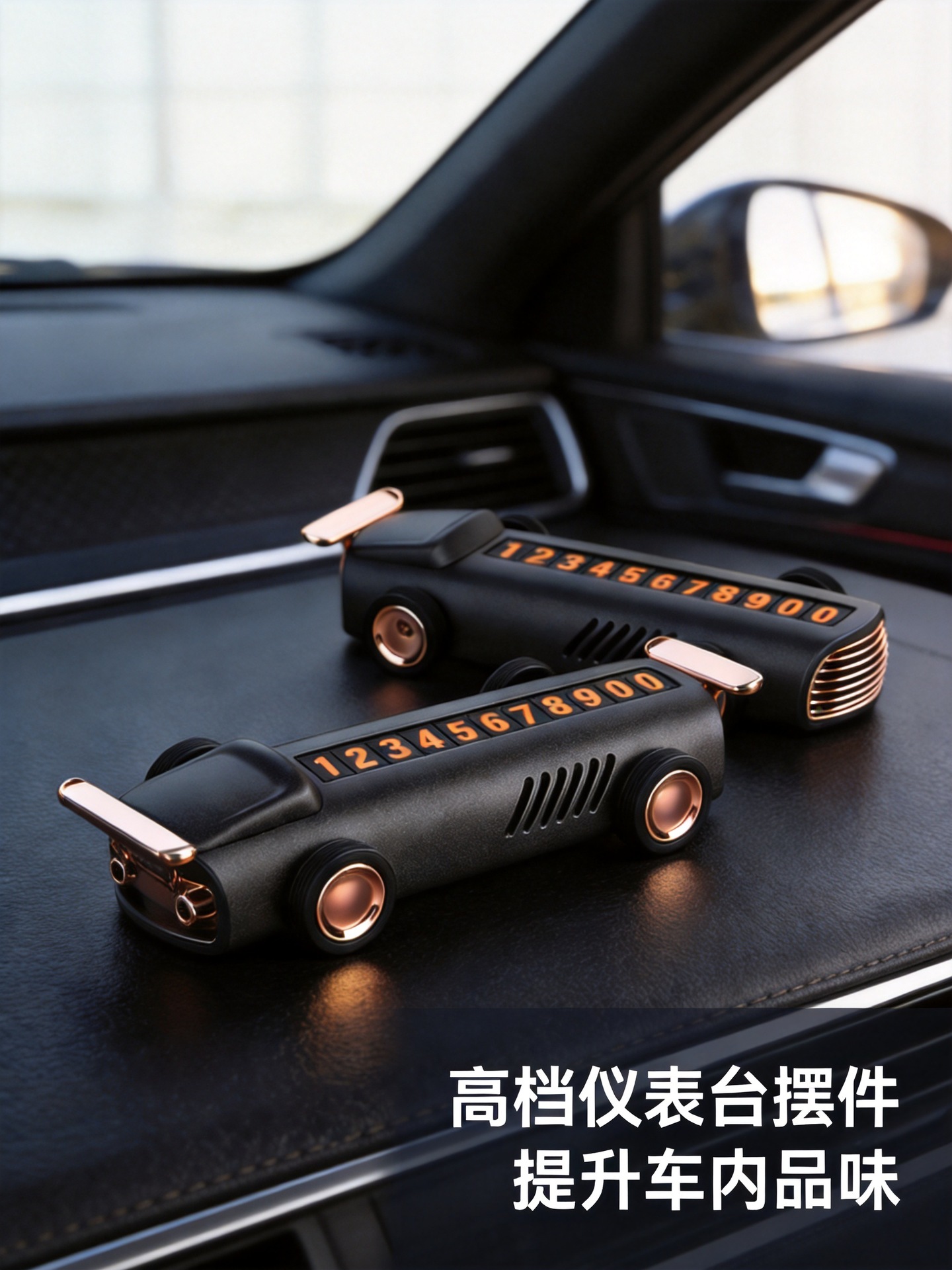 Car temporary parking sign number, car interior moving license plate, mini rolling hidden car relocation number plate