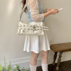 大衆デザインのベルトのバックルのしわの片肩のわきの下の包みの女性の2025新型の大容量の通勤の特包