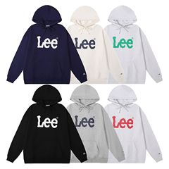 Lee韩国小众潮牌ins风时尚百搭休闲运动宽松男女情侣连帽卫衣字母
