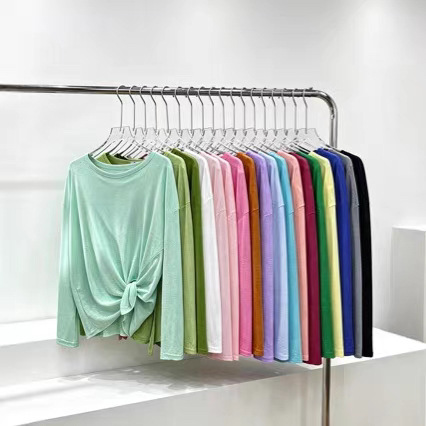 Women's 2025 New Style Slit Long Sleeve T-Shirt, Solid Color, Loose Fit, Air Conditioning Sunshade Cardigan, Summer Sun Protection Cardigan