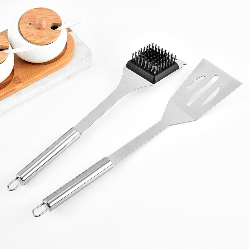 Juego de herramientas para BBQ de acero inoxidable, 9 piezas con bolsa de tela, para barbacoa al aire libre, producto estrella en Amazon