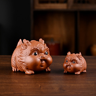 Creative Zodiac Dragon Tea Pet Ornament Little Fat Dragon Boutique Can Be Used for Tea Ceremony Tea Play Tea Table Decoration