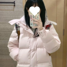 中戏短款羽绒服女2025年冬季新款白鸭绒加厚立领情侣面包服小个子
