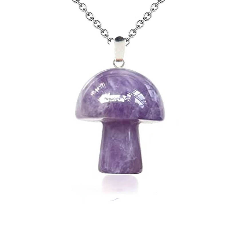 Charms, Pendant Necklace Classification Leather Rope Chain Material 1 Piece Quantity Casual Simple Style Mushroom Crystal Leather Rope Wholesale Charms Pendant Necklace