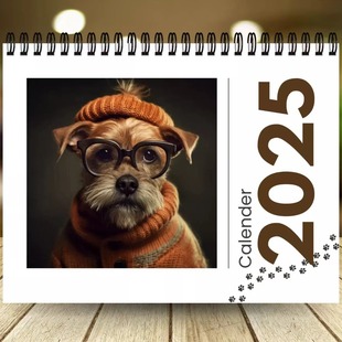 Cross-border New 2025 Cute Dog Calendar 12 Months Calendar Spiral Calendar Dog Lovers Calendar in stock