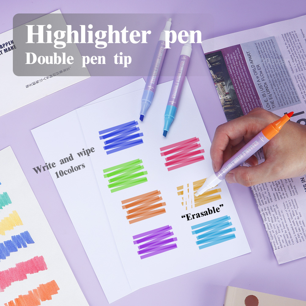 Creativo de doble cabeza borrable puntero de resaltado puntero al por mayor