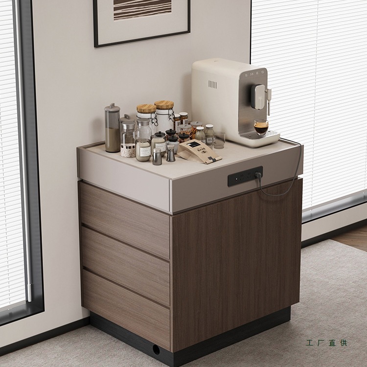 Italian Minimalist Style Solid Wood Single Island Cabinet Sideboard Narrow Edge Tea Table Home Storage Cabinet Bar Table Customization