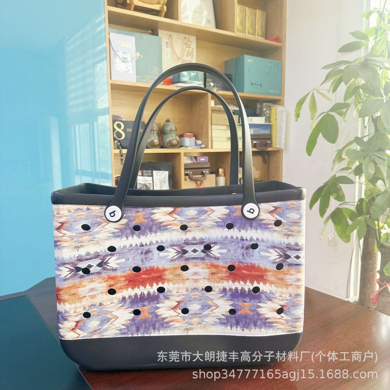 欧米の大型EVAビーチバッグ多機能収納バッグ女性用ハンドバッグDIY穴バッグ大容量スポット|undefined