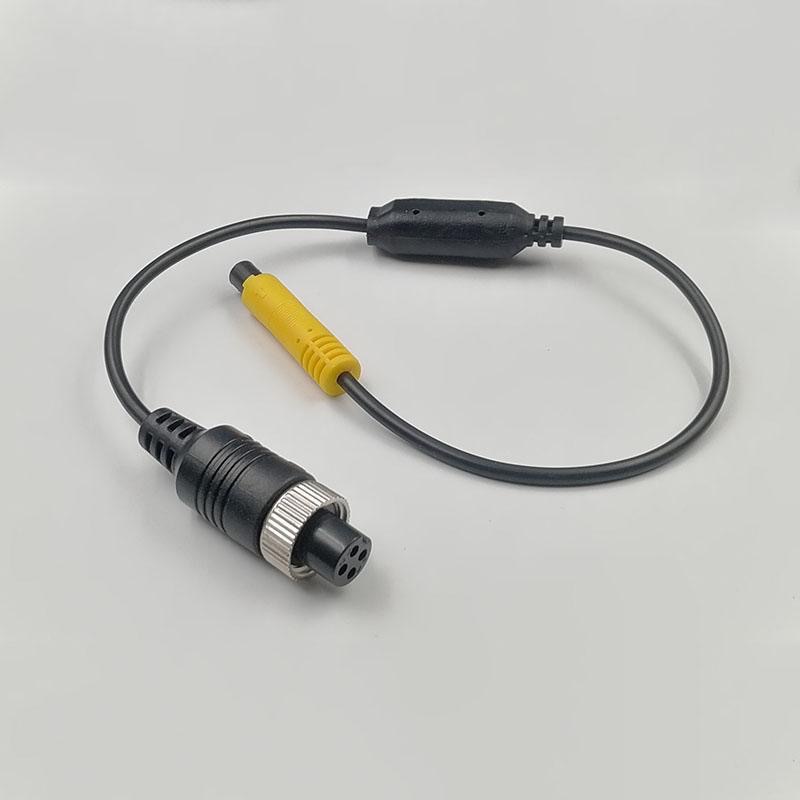 Car voltage converter with aviation connector 9-36V to BMW 4-pin 5V adapter cable for streaming media, Shenzhen customized interface cable