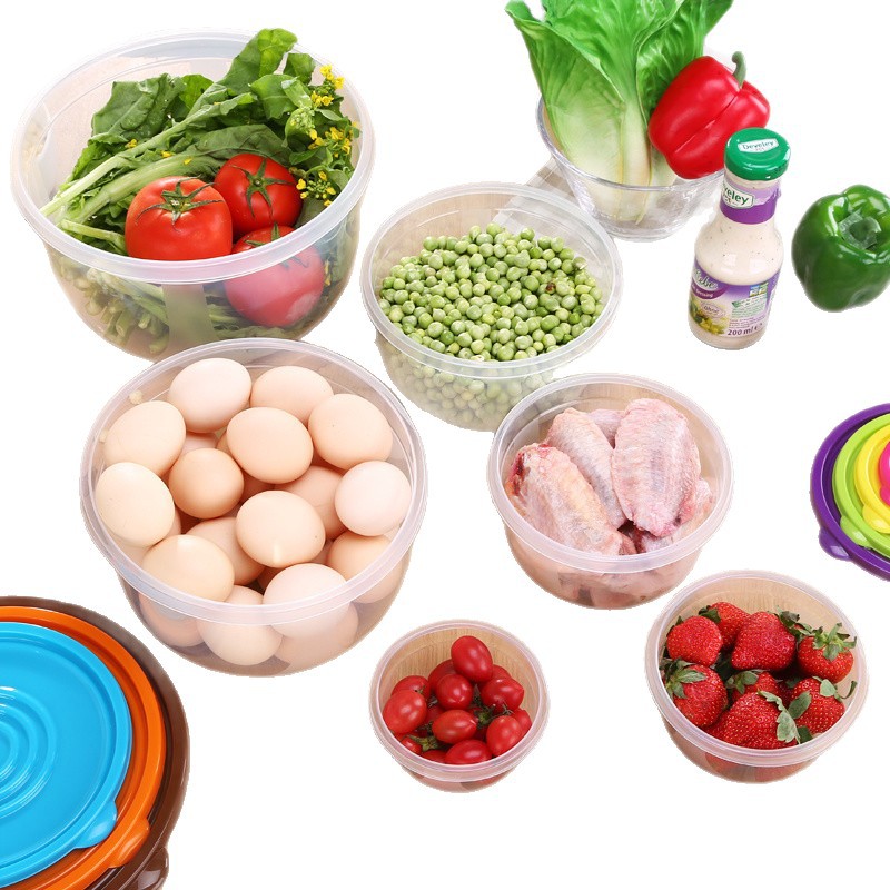 Caja de preservación sellada de plástico Caja de almuerzo de microondas Caja de almacenamiento de alimentos Caja de almacenamiento de gran capacidad Caja de congelación