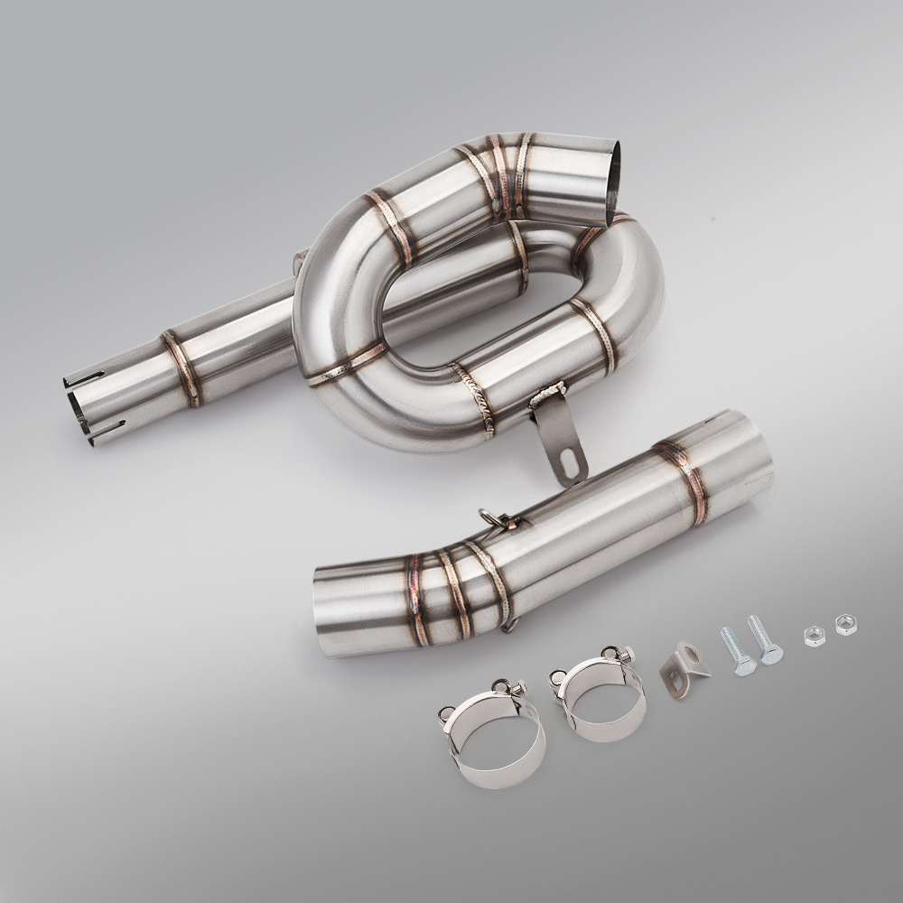 Motorcycle modification: CFMOTO 400NK 650NK mid-section exhaust pipe, tail section silencer, Scorpio SC tail section