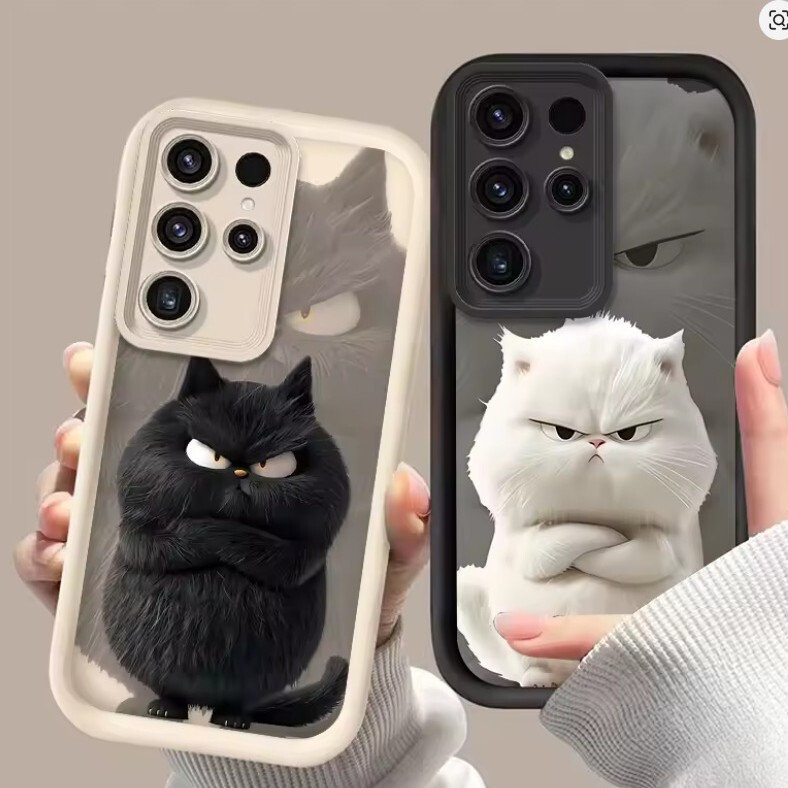 Suitable for Samsung A15/A55 Super Cool Black and White Cat S24Ultra/S23Fe Mobile Phone Case S22 Simple A24/A23 Suitable for Samsung A15/A55 Super Cool Black and White Cat S24Ultra/S23Fe Mobile Phone Case S22 Simple A24/A23