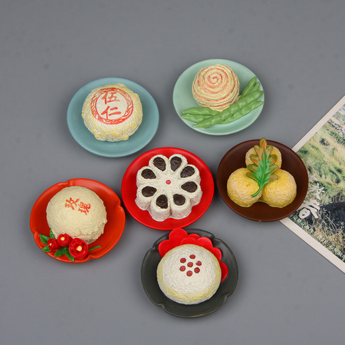 Traditional gourmet series pastries, snack cakes, creative classic refrigerator magnets, Korean version appetizing figure magnets