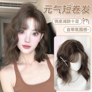 Wig Women's Full Headgear Invisible and Traceless Artificial Hair New Style Internet Popular Korean Egg Egg Roll Daily Full Short Hair Headgear