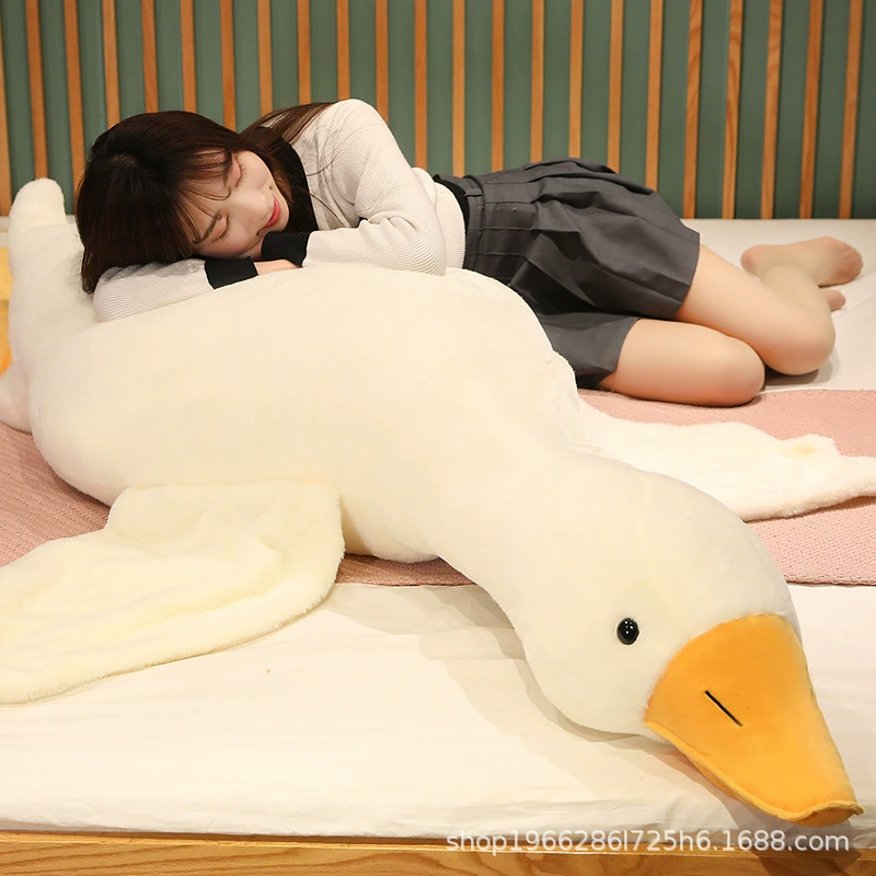 Милая большая белая гусиная Подушка плюшевая игрушка Спящая кукла большая кукла кровать для девочек спальная кукла подарок на день рождения