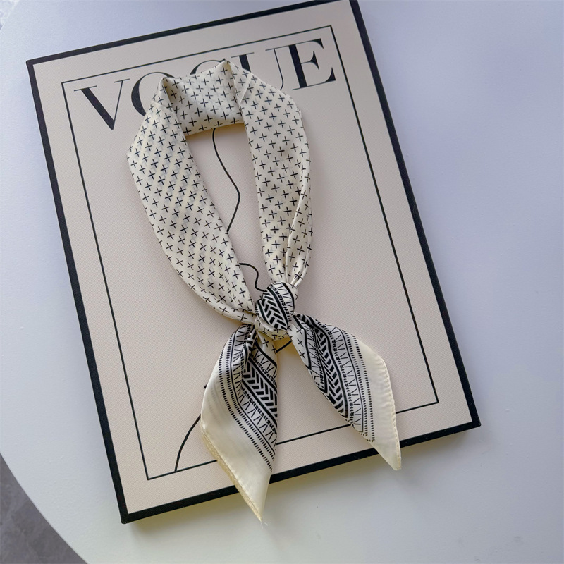 Bufandas de seda para mujeres primavera y otoño bufandas de moda para mujeres bufandas de cuello para maestros y empleados regalos de impresión de lujo ligero