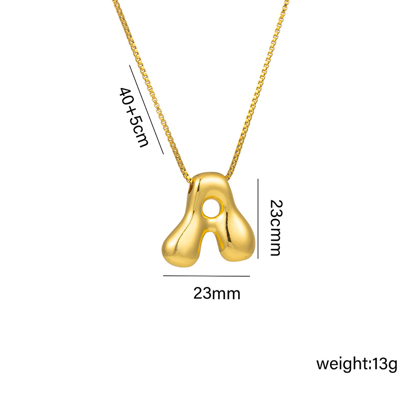 Copper 18K Gold Plated Basic Plating Letter Pendant Necklace display picture 2