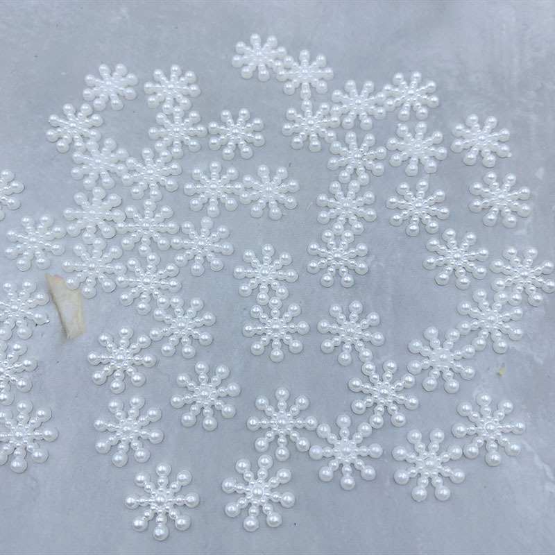 Imitação de pérola abs, parte inferior da metade do rosto, floco de neve, fofo, acessórios de cabelo, pulseira com contas, acessórios de decoração de natal