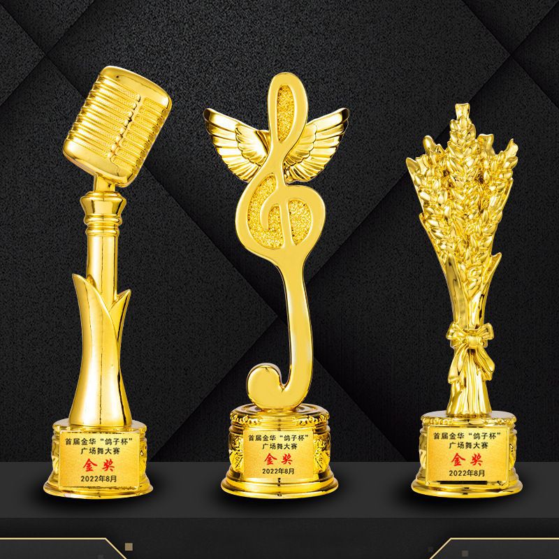 Trofeos de resina Decoración creativa personalizada Reunión Anual Premios Estudiantes Danza Concurso de canto Premios para niños Trofeos Medallas