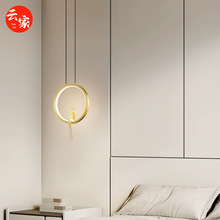极简过道玄关小吊灯现代简约走廊氛围灯高级感卧室床头吊线灯创意